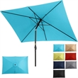 6.5 x 10 Ft Turquoise Patio Umbrella with Crank & Tilt  No Base