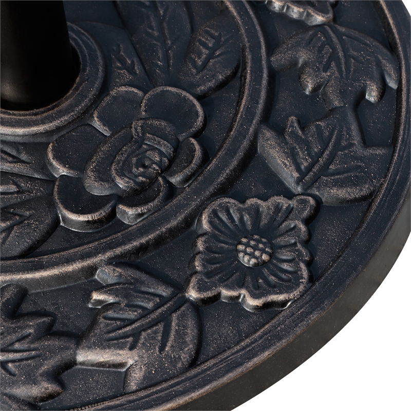 Bronze Resin Half Round Patio Umbrella Base for 1.5 and  1.9 Poles