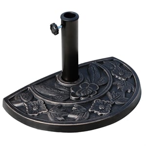 Bronze Resin Half Round Patio Umbrella Base for 1.5 and  1.9 Poles