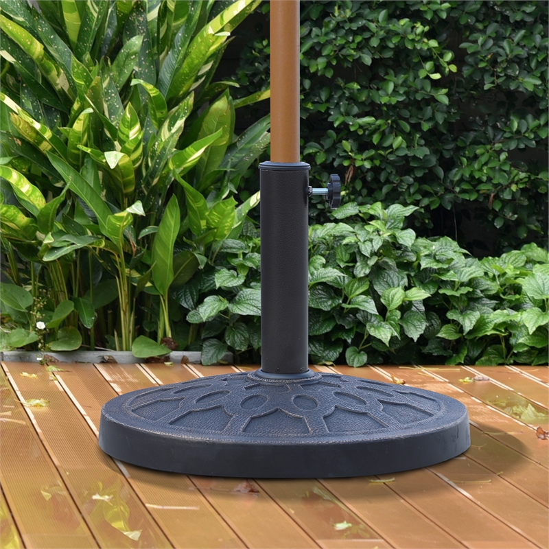 Bronze Steel Round Umbrella Base Stand for 1.5 and  1.89 Poles for outdoor use