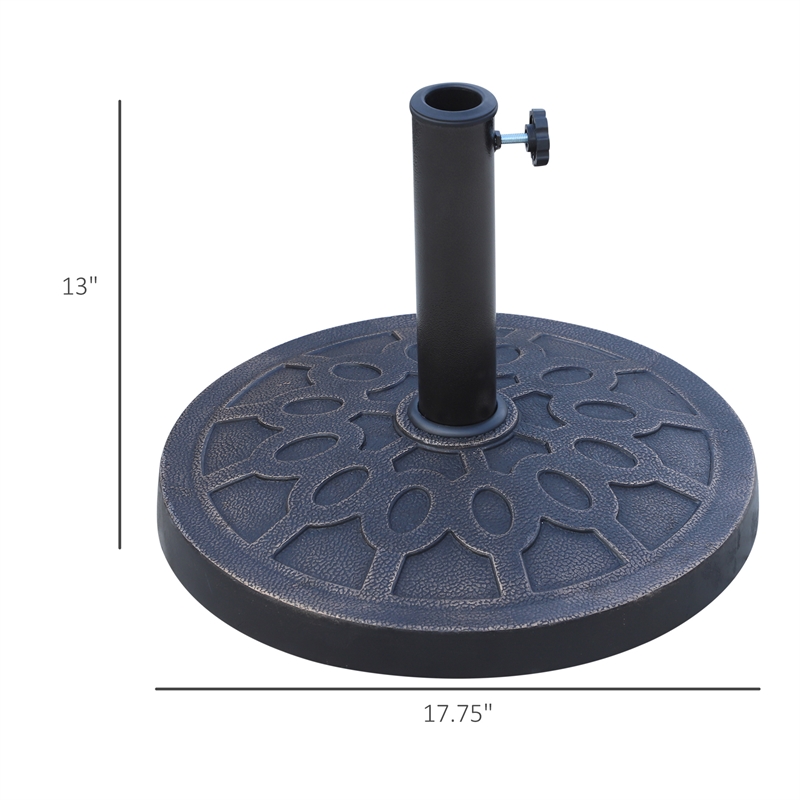 Bronze Steel Round Umbrella Base Stand for 1.5 and  1.89 Poles for outdoor use