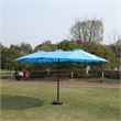 6.5 X 10 Ft Turquoise Patio Umbrella with Crank Tilt Steel Frame Polyester Canopy