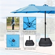 6.5 X 10 Ft Turquoise Patio Umbrella with Crank Tilt Steel Frame Polyester Canopy