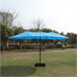 6.5 X 10 Ft Turquoise Patio Umbrella with Crank Tilt Steel Frame Polyester Canopy