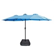 6.5 X 10 Ft Turquoise Patio Umbrella with Crank Tilt Steel Frame Polyester Canopy