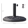 Bronze Stone 26lb Round Patio Umbrella Base Stand with Decorative Pattern
