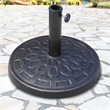 Bronze Stone 26lb Round Patio Umbrella Base Stand with Decorative Pattern