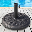 Bronze Steel Patio Umbrella Base Stand with Rose Pattern  20 lbs