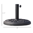 Bronze Steel Patio Umbrella Base Stand with Rose Pattern  20 lbs