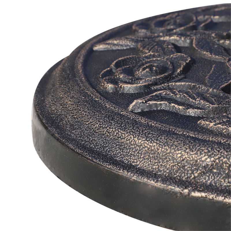 Bronze Steel Patio Umbrella Base Stand with Rose Pattern  20 lbs