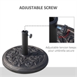 Bronze Steel Patio Umbrella Base Stand with Rose Pattern  20 lbs