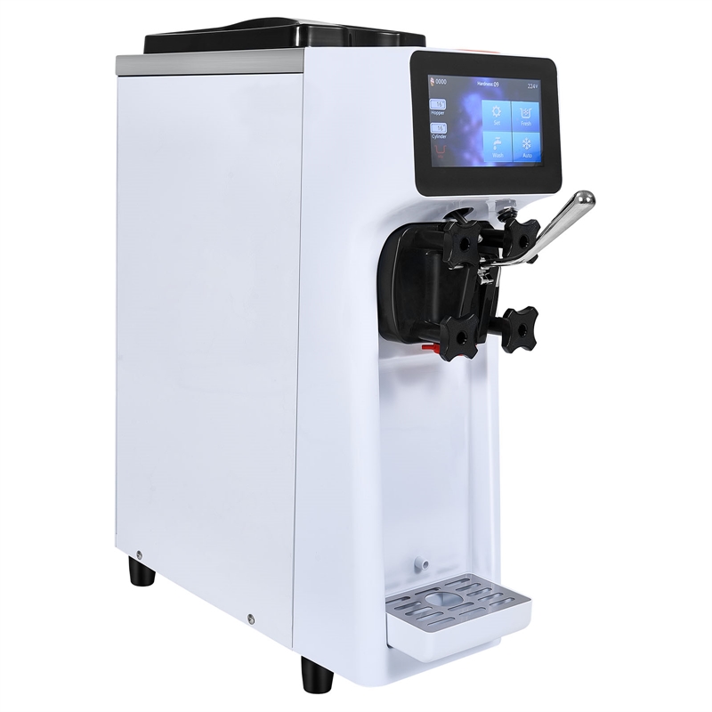 White Stainless Steel Commercial Ice Cream Maker 10.6 QT Touch Screen