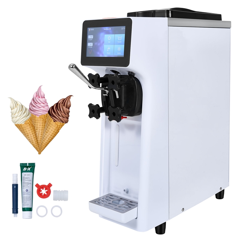 White Stainless Steel Commercial Ice Cream Maker 10.6 QT Touch Screen
