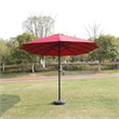 15 x 9ft Red Metal Double-Sided Patio Umbrella with 48 LED Lights  Base