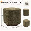 Olive Polyester Swivel Vanity Stool  Upholstered Makeup Chair  Accent Ottoman