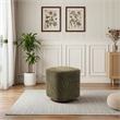 Olive Polyester Swivel Vanity Stool  Upholstered Makeup Chair  Accent Ottoman