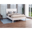 Camaflexi Shaker Style Panel Queen Size Bed Dual Height Slat Design White Finish
