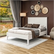 Camaflexi Shaker Style Panel Queen Size Bed Dual Height Slat Design White Finish