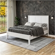 Camaflexi Shaker Style Panel Queen Size Bed Dual Height Slat Design White Finish