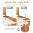 Camaflexi Shaker Style Panel Queen Size Bed Dual Height Slat Design White Finish