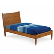 Camaflexi Mid-Century Solid Wood Twin Panel Bed in Castanho Brown