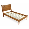 Camaflexi Mid-Century Solid Wood Twin Panel Bed in Castanho Brown