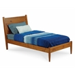 Camaflexi Mid-Century Solid Wood Twin Panel Bed in Castanho Brown