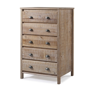 Camaflexi Baja Solid Wood 5-Drawer Bedroom Chest in Barnwood