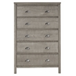 Camaflexi Baja Solid Wood 5-Drawer Bedroom Chest in Driftwood Gray