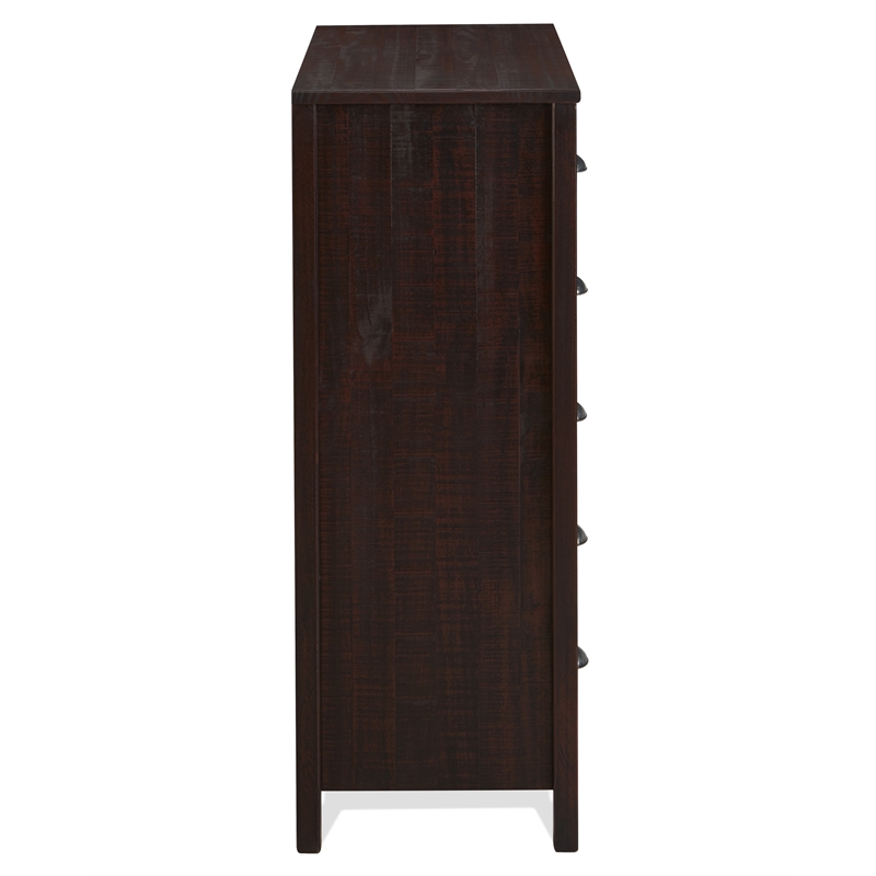 Camaflexi Baja Solid Wood 5-Drawer Bedroom Chest in Walnut