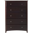 Camaflexi Shaker Style Solid Wood 5-Drawer Bedroom Chest in Cappuccino