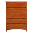 Camaflexi Shaker Style Solid Wood 5-Drawer Bedroom Chest in Cherry