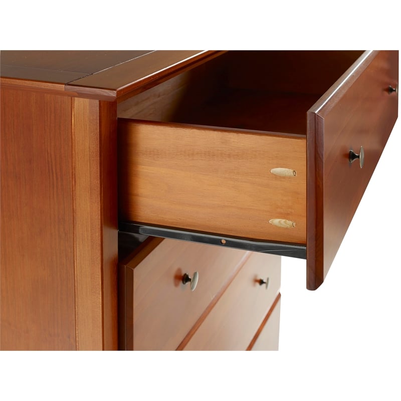 Camaflexi Shaker Style Solid Wood 5-Drawer Bedroom Chest in Cherry