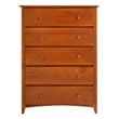 Camaflexi Shaker Style Solid Wood 5-Drawer Bedroom Chest in White