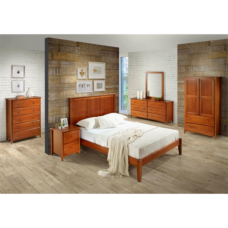 Camaflexi Shaker Style Solid Wood 5-Drawer Bedroom Chest in White