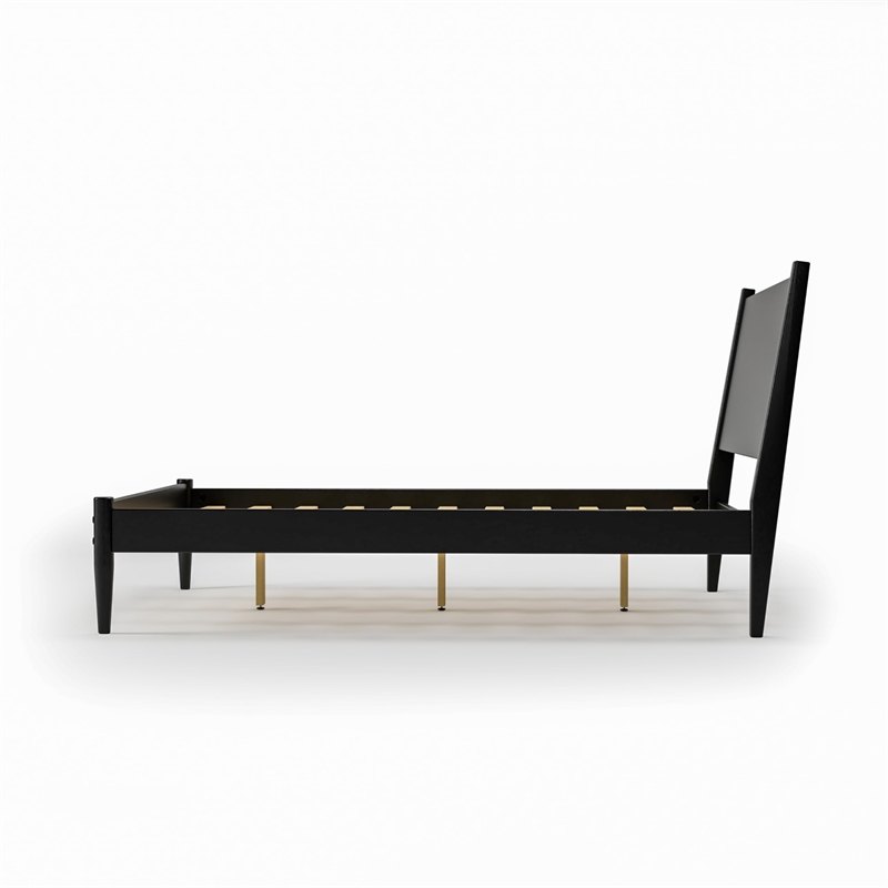 Camaflexi Mid-Century Solid Wood Full Panel Bed in Scandinavian Oak