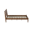 Camaflexi Mid-Century Solid Wood Slat Queen Bed in Castanho Brown