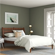 Camaflexi Mid-Century Solid Wood Slat Queen Bed in Castanho Brown