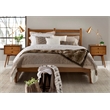 Camaflexi Mid-Century Solid Wood Slat Queen Bed in Castanho Brown