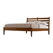 Camaflexi Mid-Century Solid Wood Slat Queen Bed in Castanho Brown