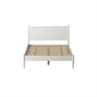 Camaflexi Mid-Century Solid Wood Queen Panel Bed in White
