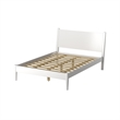 Camaflexi Mid-Century Solid Wood Queen Panel Bed in White