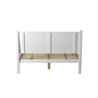 Camaflexi Mid-Century Solid Wood Queen Panel Bed in White