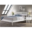 Camaflexi Mid-Century Solid Wood Slat Queen Bed in White