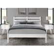 Camaflexi Mid-Century Solid Wood Slat Queen Bed in White