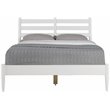 Camaflexi Mid-Century Solid Wood Slat Queen Bed in White