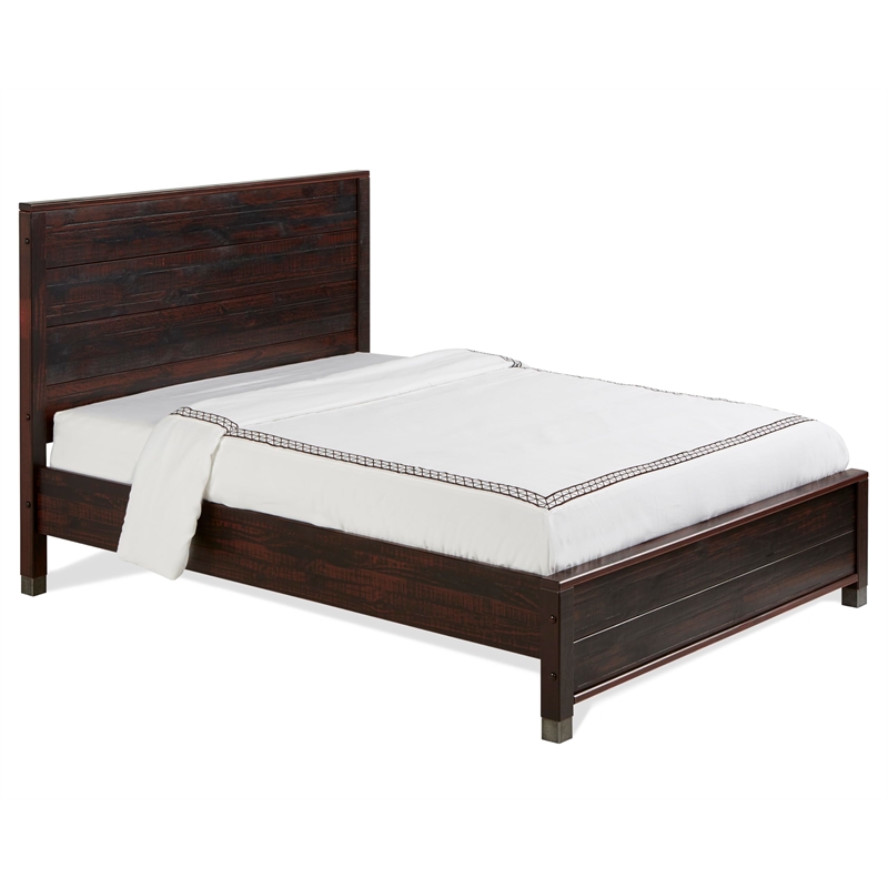 Camaflexi Baja Solid Wood Full Platform Bed in Walnut