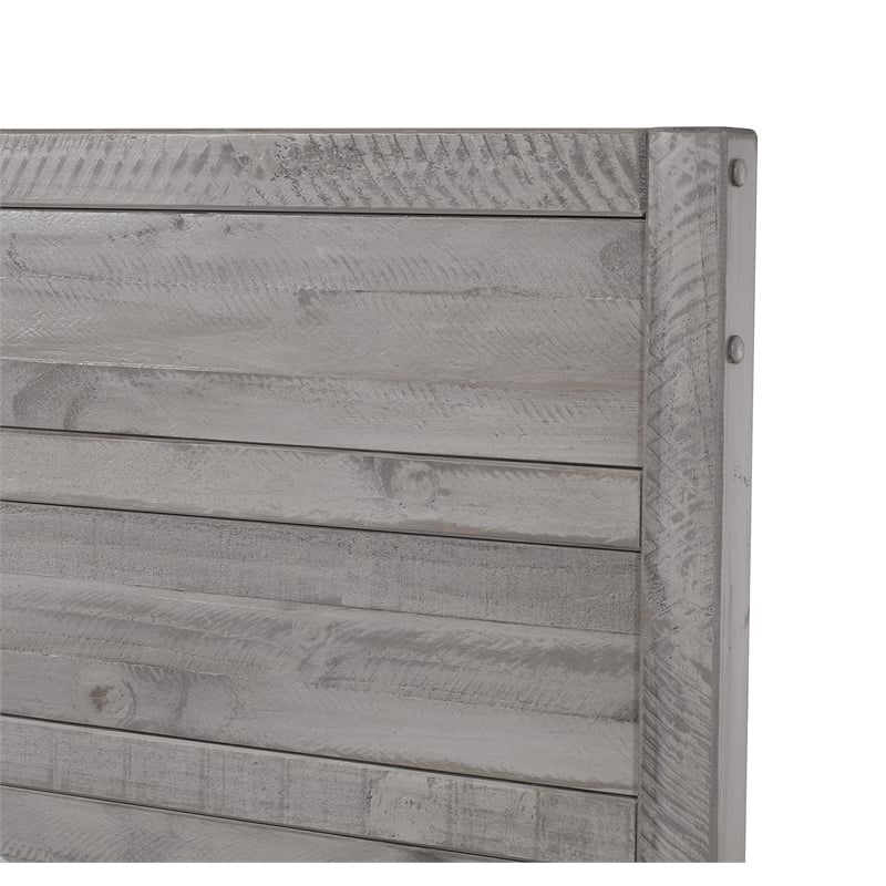 Camaflexi Carmel Solid Wood Queen Bed in Antique Gray