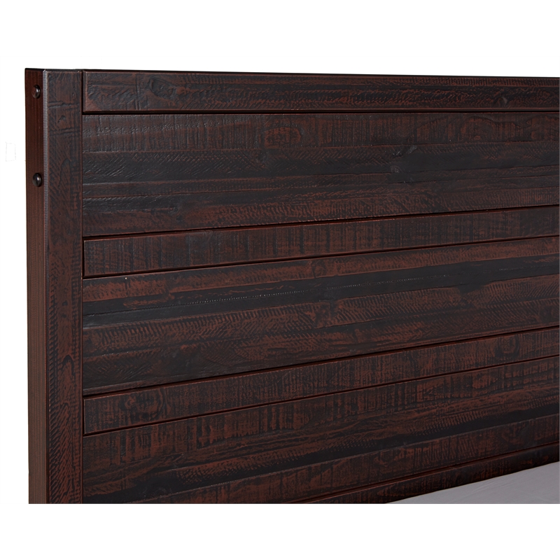 Camaflexi Carmel Solid Wood Queen Bed in Antique Walnut
