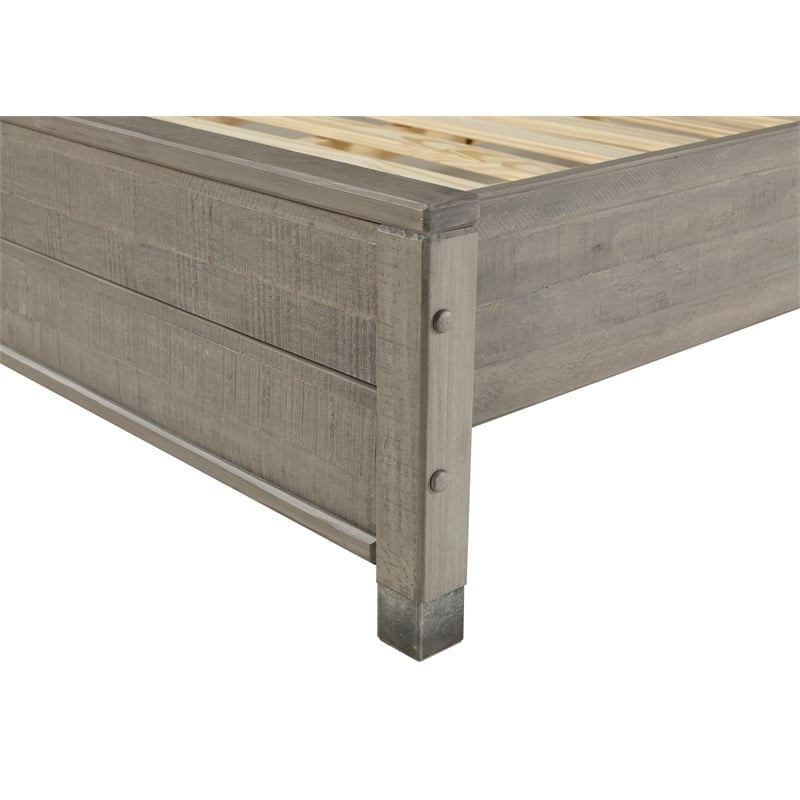 Camaflexi Baja Solid Wood King Platform Bed in Driftwood Gray